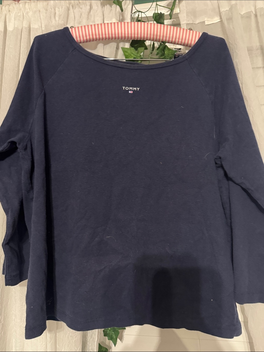 Tommy Hilfiger Navy Boatneck Long-Sleeve Top